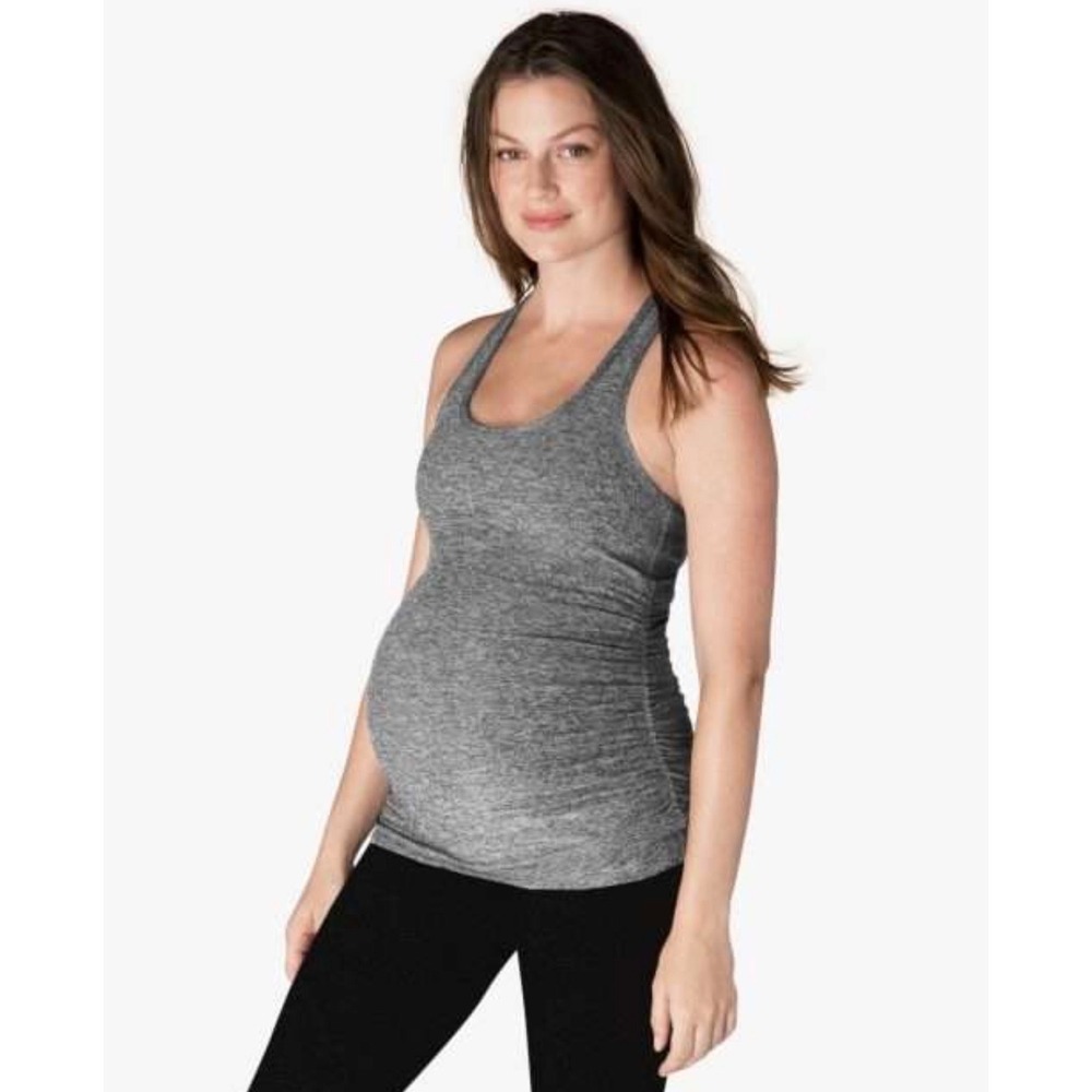 Beyond Yoga Maternity Racerback Tank Top Ruched Gray S